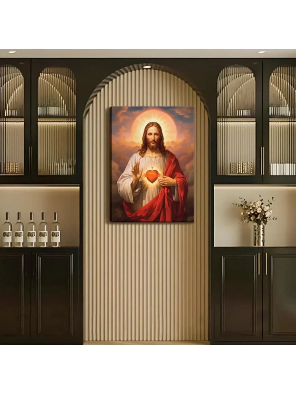 Sacred Heart of Jesus Wall Art - Divine Mercy Canvas Print, Christian Decor